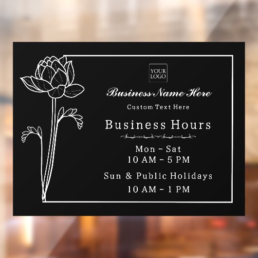 花ロットス シンプル エレガント ビジネス 営業時間 ウィンドウサイン (シート2)