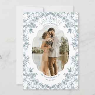 花ロマンス シノワズリー クラシック ヴィンテージ ブルー セーブザデート