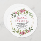 花ワイヤーフレームの招待状 招待状 (正面/裏面)