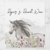 花ワインラベル付き馬 ワインラベル (シングルラベル)