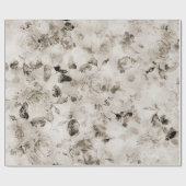 花ヴィンテージのぼろぼろのエレガントで白い灰色のバラ ラッピングペーパー (フラット)