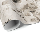 花ヴィンテージのぼろぼろのエレガントで白い灰色のバラ ラッピングペーパー (ロールコーナー)