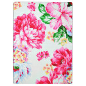 花ヴィンテージのシックなピンクの花 クリップボード (裏面)