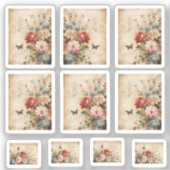 花ヴィンテージコラージュ1 シール (正面)