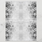 花ヴィンテージコラージュ1b 1/4白黒 (裏面)