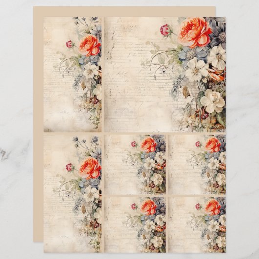 花ヴィンテージコラージュ1b 2 / 4 (正面/裏面)