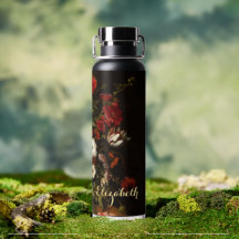 花ヴィンテージフローラアート金ゴールドモノグラムのブラック