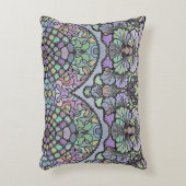 花ヴィンテージモザイクパープルパンジーエレガント アクセントクッション (正面(垂直))