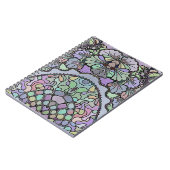 花ヴィンテージモザイクパープルパンジーフローラ エレガント ノートブック (左側)