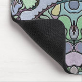 花ヴィンテージモザイクパープルパンジーフローラ エレガント マウスパッド (コーナー)