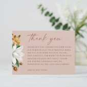 花ヴィンテージ椿。ピンク淡い色のフローラ結婚ズ サンキューカード (スタンド正面)