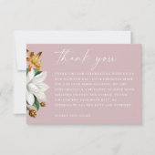花ヴィンテージ椿。ピンク淡い色のフローラ結婚ズ サンキューカード (正面)