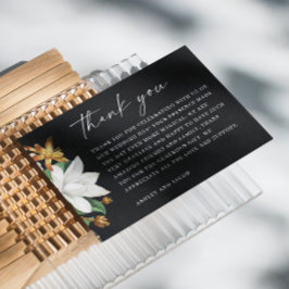 花ヴィンテージ椿。ブラックフローラ結婚ズ サンキューカード