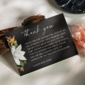 花ヴィンテージ椿。ブラックフローラ結婚ズ サンキューカード