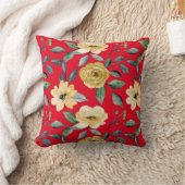 花ヴィンテージ水彩可愛 クッション (ブランケット)