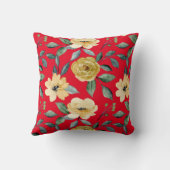 花ヴィンテージ水彩可愛 クッション (裏面)