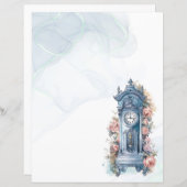 花ヴィンテージ筆記用紙時計 (正面/裏面)