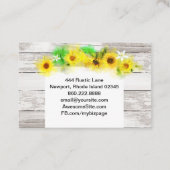 花ヴィンテージ素朴オールドウッドサンフラワーレモン 名刺 (裏面)