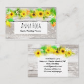 花ヴィンテージ素朴オールドウッドサンフラワーレモン 名刺 (正面/裏面)