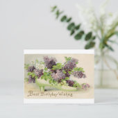 花ヴィンテージ誕生日パーティー花開く花びら ポストカード (スタンド正面)