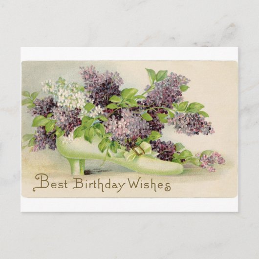 花ヴィンテージ誕生日パーティー花開く花びら ポストカード (正面)