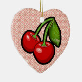 花上のチェリー セラミックオーナメント (右)