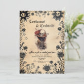 花不気味とスカル衣装ハローウィンパーティ 招待状 (スタンド正面)