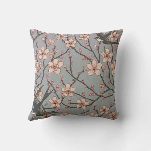 花中国のと鳥の枕 クッション (裏面)