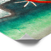 花中国のの間に絵画おっきな二羽の鳥 ポスター (角)