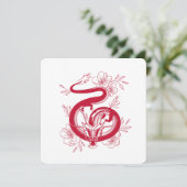 花中国の付き新年の赤い龍 シーズンカード (スタンド正面)