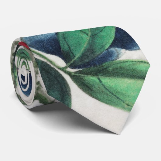 花中国の絵画と蝶を伴う ネクタイ (ロール)