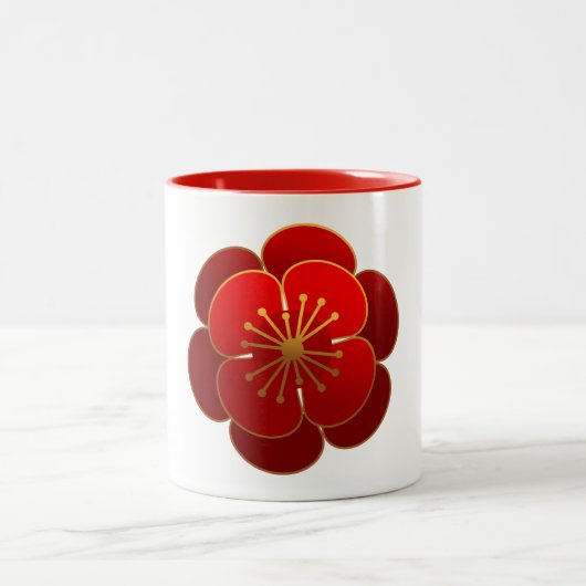 花中国の要素マグカップ ツートーンマグカップ (中央)