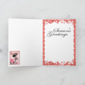 花中国の、クリスマス恵み10 シーズンカード (内部)