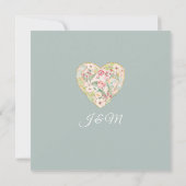 花中国趣味の銀製賢人の水彩画のバラ 招待状 (裏面)