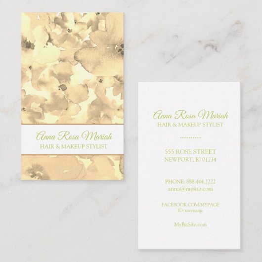 *~*花人気がある柄シッガーリーク美しい 名刺 (正面/裏面)