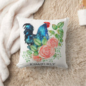 花付きオウスターウォーターカラーアート装飾用クッション クッション (ブランケット)