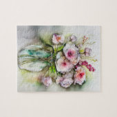 花付きガラス花瓶 ジグソーパズル (横)