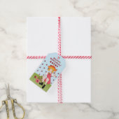 花付きガーデニングガールハッピーバースデー ギフトタグ (より糸付き)