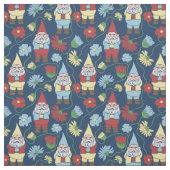 花付きガーデン格言ネイビーブルーパターン（の模様が）ある ファブリック (見本)