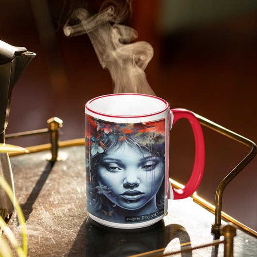 花付きガールバージョン1 コーヒーマグカップ