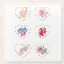 花付きコースターハート