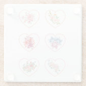 花付きコースターハート ガラスコースター (裏面)