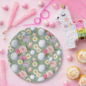 花付きゴルフボール ペーパープレート (パーティー)