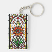 花付きステンドグラス鮮やかパネル キーホルダー (裏面)