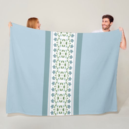 花付きストライプ フリースブランケット (インサイチュ)