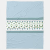 花付きストライプ フリースブランケット (正面)