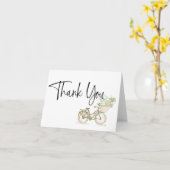 花付きタンデム自転車サンキューカード カード (黄色い花)