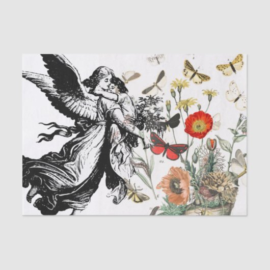 花付きティッシュペーパーエンジェル 薄葉紙 (正面)