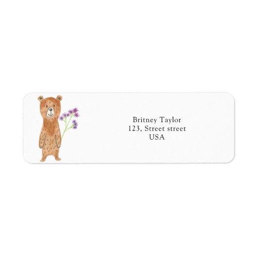 花付きテディベア ラベル (正面)