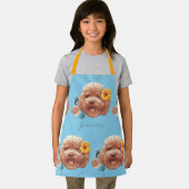 花付きトイプードル及び電話イラストレーション エプロン (インサイチュ)